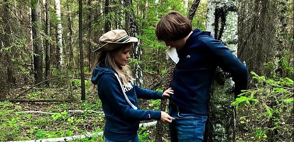  Stranger Arouses, Sucks and Hard Fuckes in the Forest of Tied Guy Outdoor